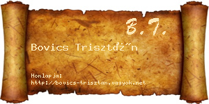 Bovics Trisztán névjegykártya